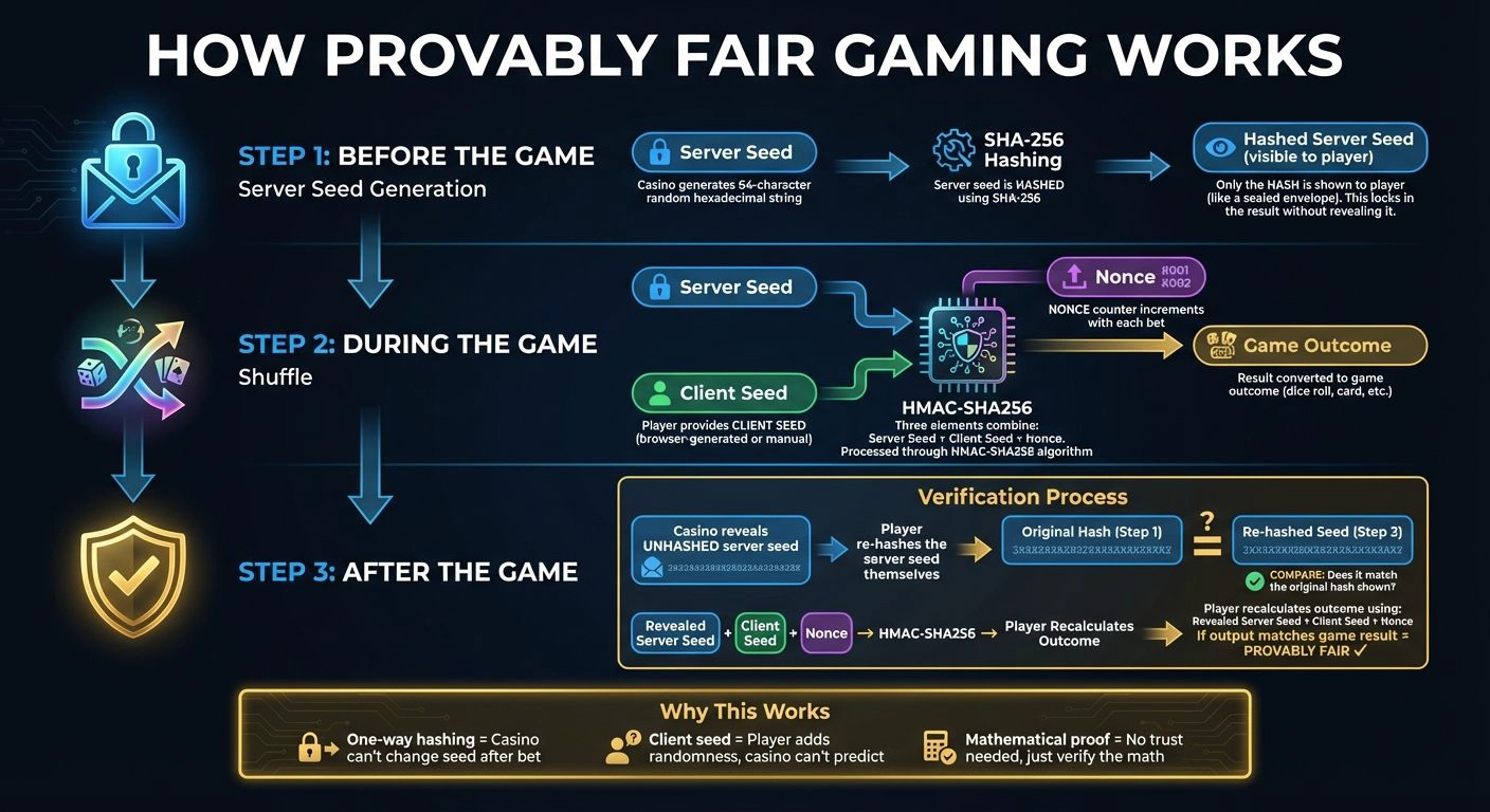 How Provably Fair Gaming Works: Server Seed, Client Seed, and Verification Process