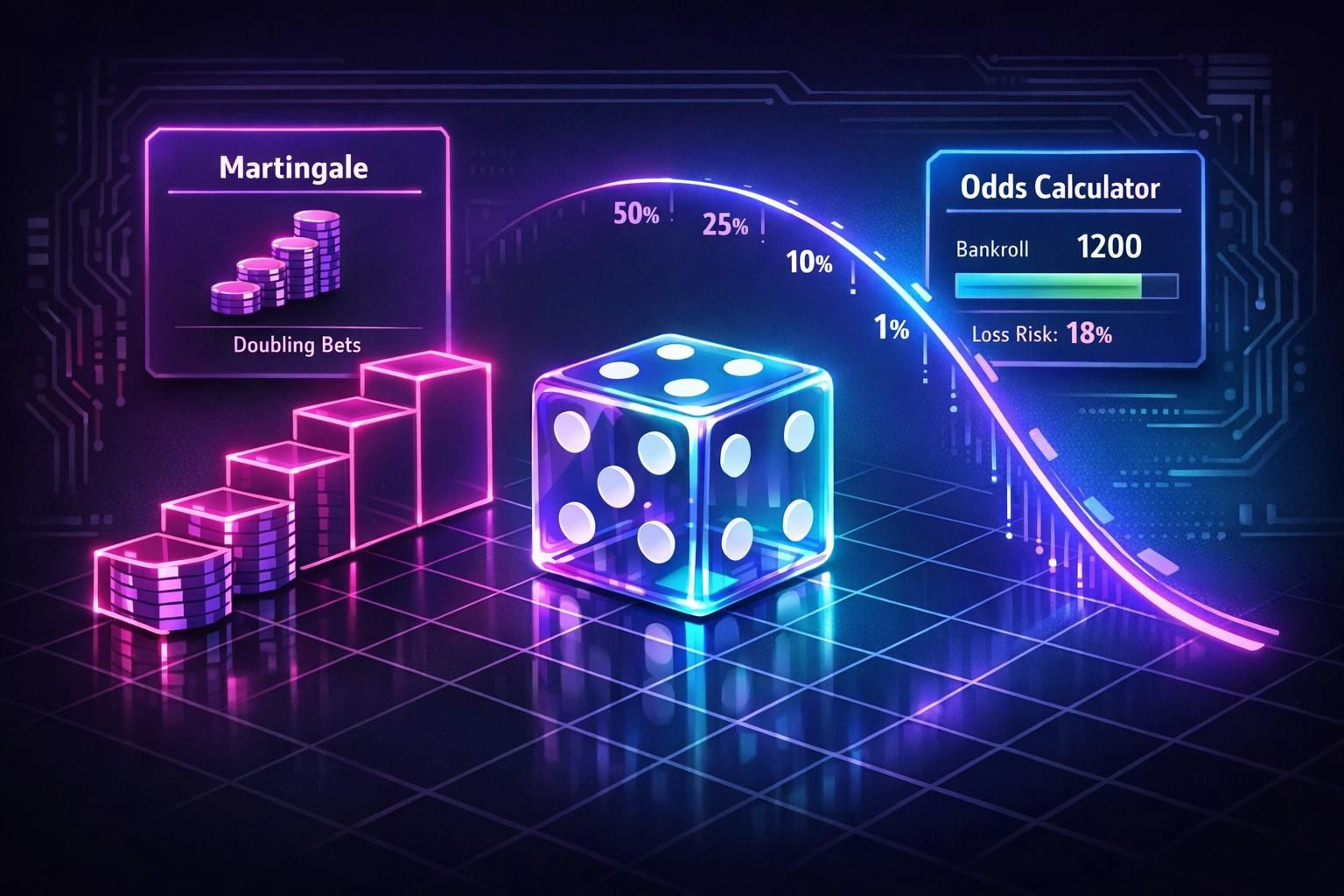 Martingale Strategy vs. Probability Calculators for Dice