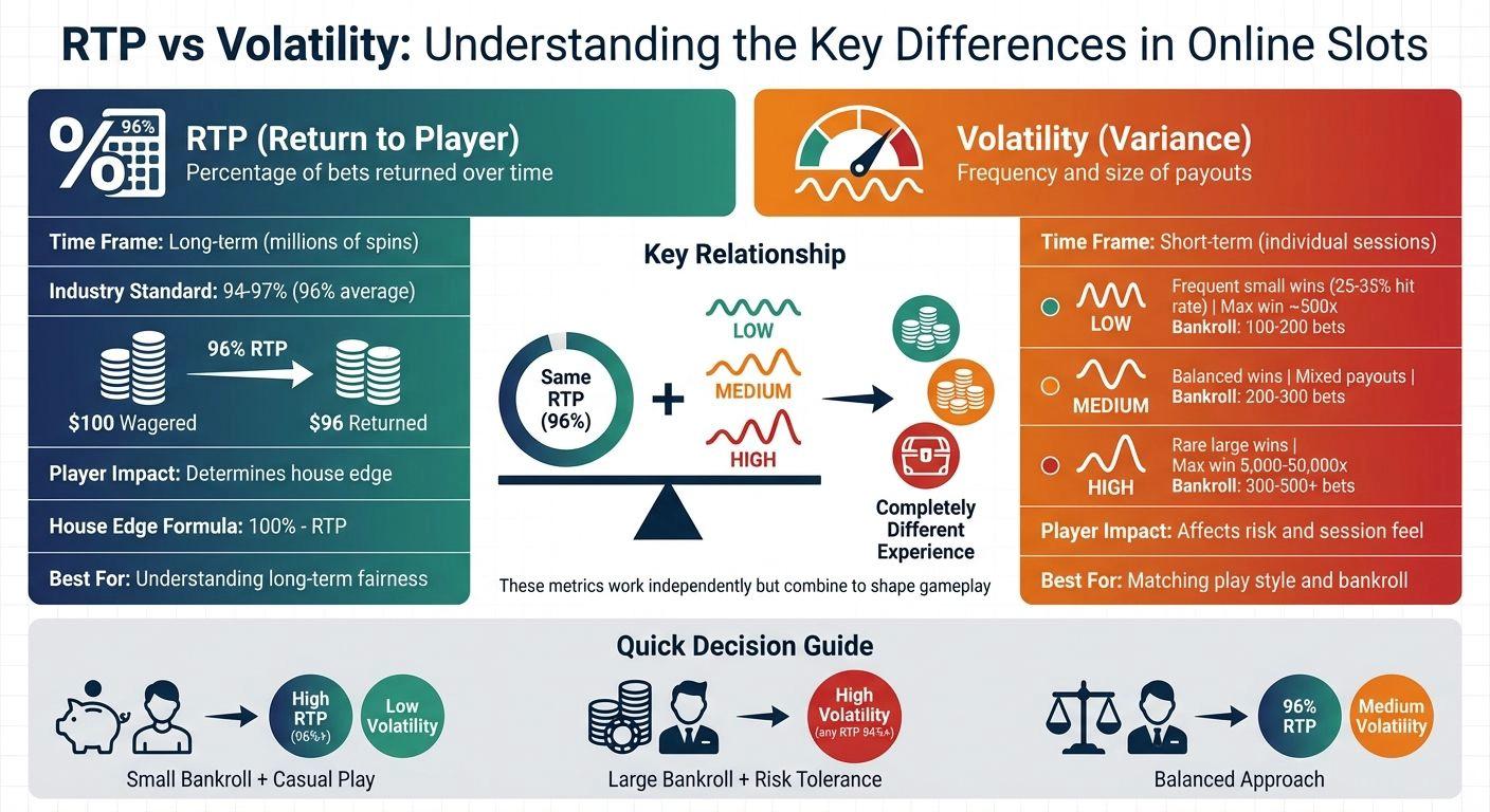 RTP vs Volatility in Online Slots: Complete Comparison Guide