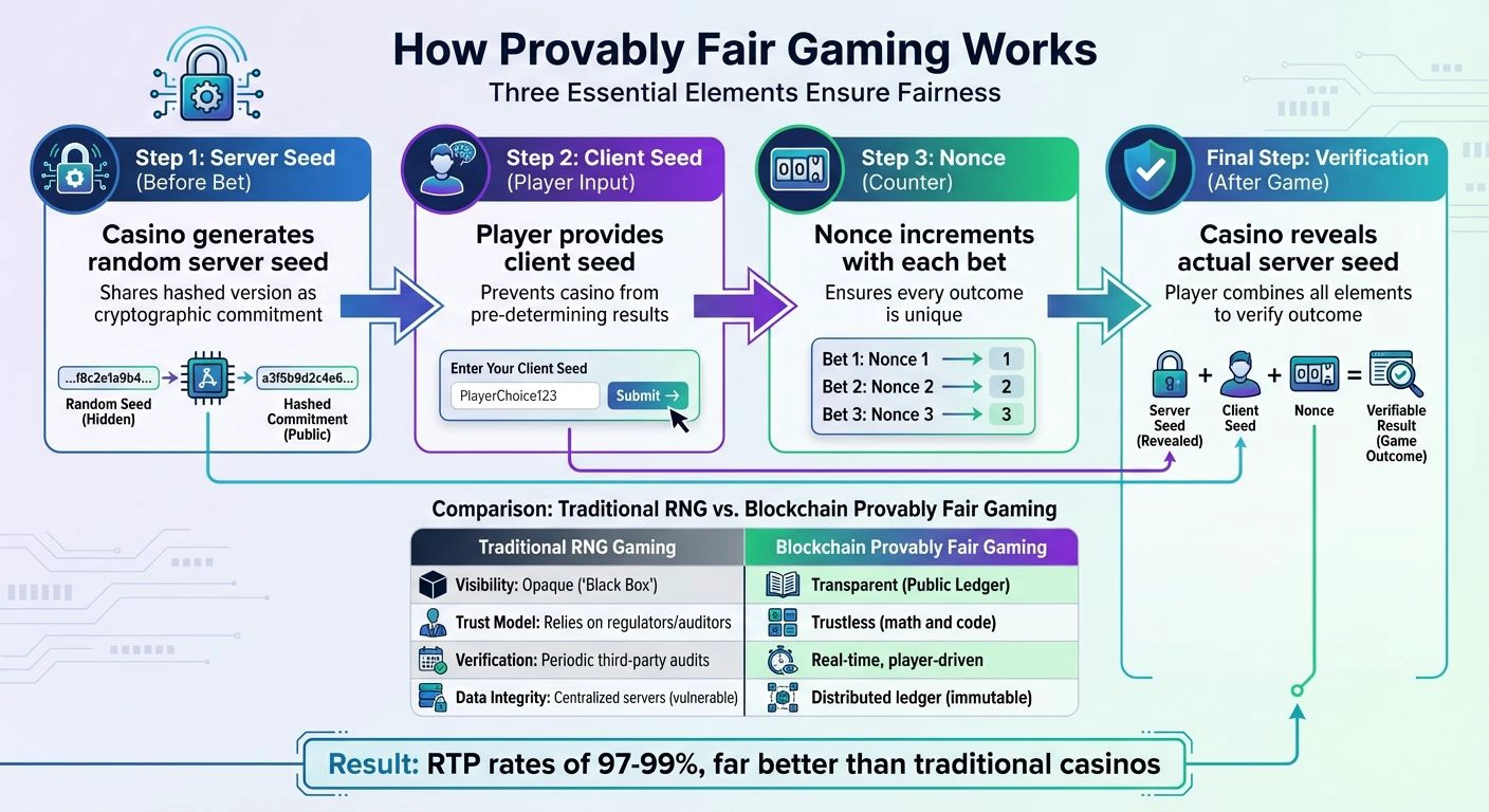 How Provably Fair Gaming Works: 3-Step Verification Process